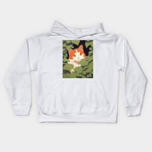 Orange Cat Peeping Painted Style Kids Hoodie